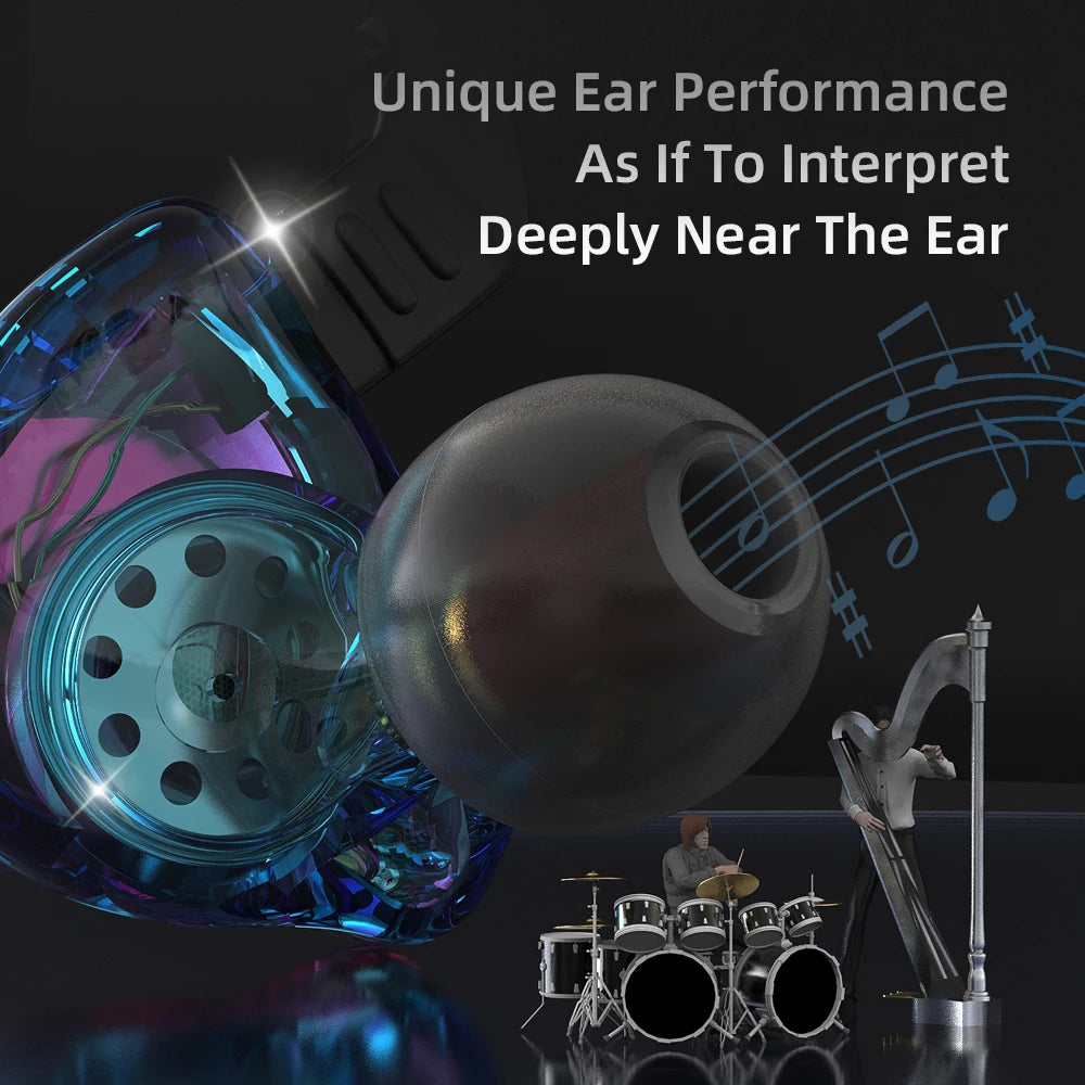 QKZ AK3 File Wired Earphone with Microphone Hifi Music Monitor Bass Headphones Noise Cancelling Headset for Sport Gaming Earbuds